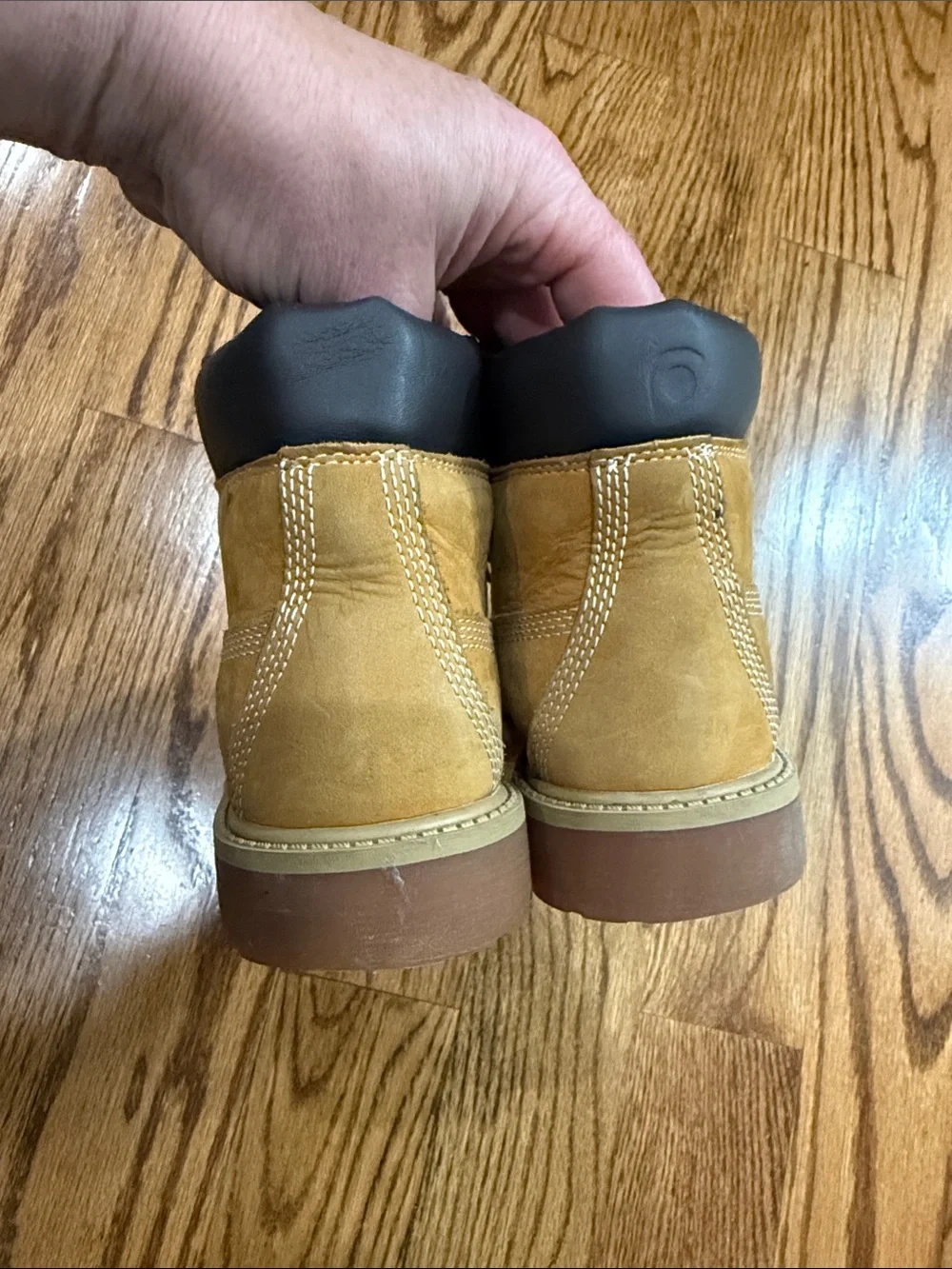Timberland Wheat Kids Leather Work Boots with Dark Collar